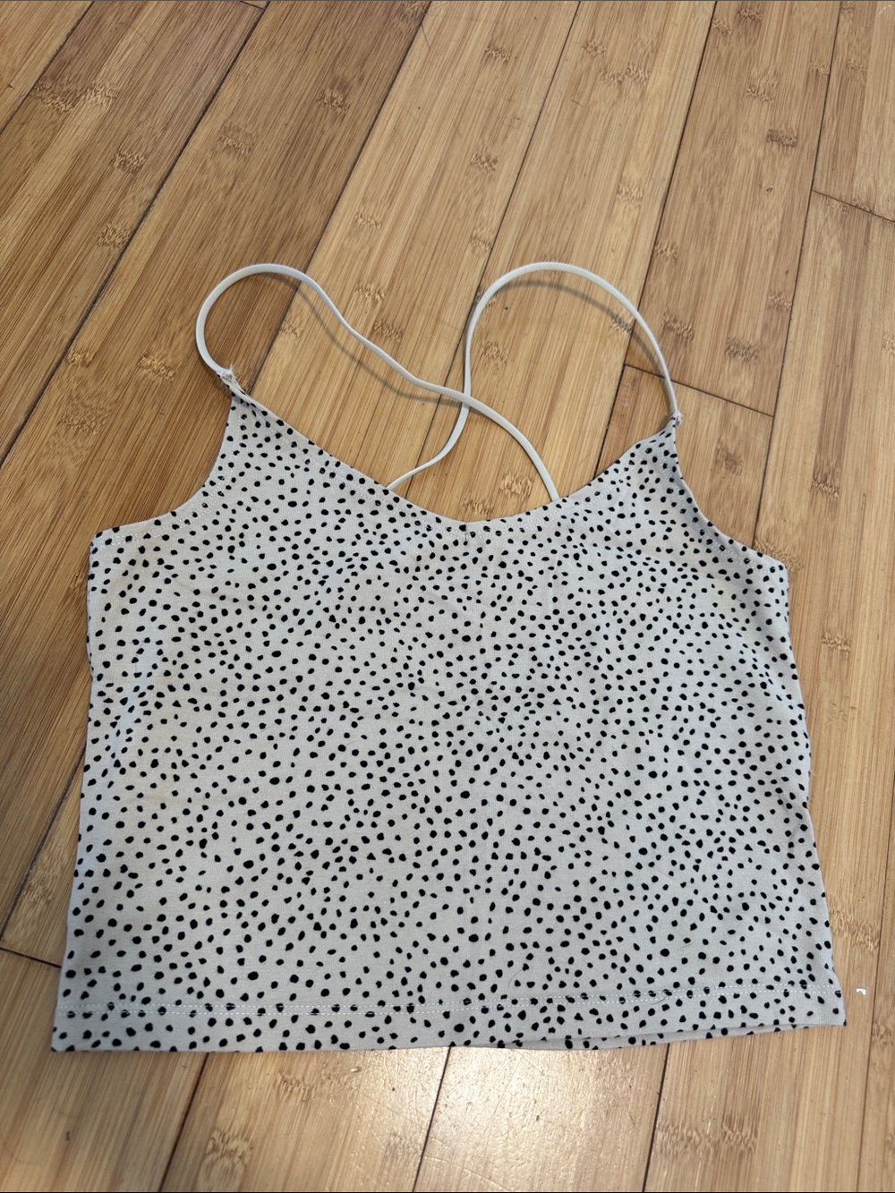 Abercrombie & Fitch White Cami with Black Dot Print